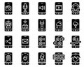 Mobile application vector icon set, solid stye Royalty Free Stock Photo