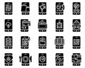 Mobile application vector icon set 2, solid stye Royalty Free Stock Photo