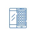 Mobile applications line icon concept. Mobile applications flat vector symbol, sign, outline illustration.