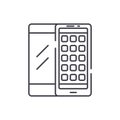 Mobile applications line icon concept. Mobile applications vector linear illustration, symbol, sign