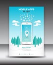 Mobile Apps Flyer template. Business brochure flyer design layout. smartphone icons mockup. application presentation, magazine ads