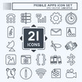 Mobile Apps Icon Set. suitable for Web Interface symbol. line style. simple design editable. design template vector. simple symbol Royalty Free Stock Photo