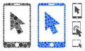 Mobile Arrow Pointer Mosaic Icon of Spheric Items Royalty Free Stock Photo