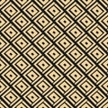 Art deco abstract seamless pattern. Vector vintage background with lines and golden rhombus