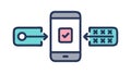 Mobile Authentication Secure Data Access, vector design Generative AI Royalty Free Stock Photo