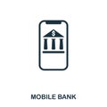 Mobile Bank icon. Flat style icon design. UI. Illustration of mobile bank icon. Pictogram isolated on white. Ready to Royalty Free Stock Photo