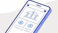 A Mobile Banking Application on a Smartphone Screen Illustration, vector design Generative AI Royalty Free Stock Photo