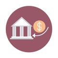 Mobile banking, bank money financial invest block style icon