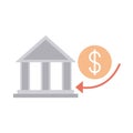 Mobile banking, bank money financial invest flat style icon