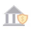 Mobile banking, bank money investment safe flat style icon