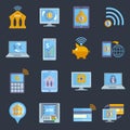 Mobile banking icons Royalty Free Stock Photo