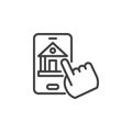 Mobile Banking line icon.