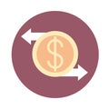 Mobile banking, money coin exchange financial block style icon