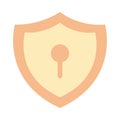 Mobile banking, shield protection safe flat style icon