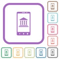 Mobile banking simple icons