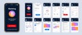 Mobile banking UI app smartphone interface vector