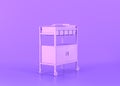 Mobile Bassinette, Medical equipment in flat monochrome purple room, 3d rendering Royalty Free Stock Photo