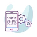 Mobile binary settings Color Vector icon which can easily modify or edit Royalty Free Stock Photo