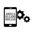 Mobile binary settings glyph vector icon which can easily modify or edit Royalty Free Stock Photo