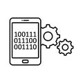 Mobile binary settings Line Vector icon which can easily modify or edit Royalty Free Stock Photo