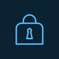 Blue padlock safety symbol vector