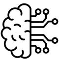 Mobile Brain and connections Isolated Vector Icon which can easily modify or edit