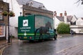 Mobile branch of Lloyds Bank on rainy King Street, Thetford, Norfolk, UK