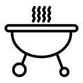 Mobile brazier line icon. Barbeque vector illustration isolated on white. Grill outline style design, designed for web