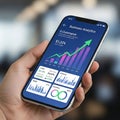 Mobile Business Analytics Dashboard Display Royalty Free Stock Photo