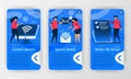 Mobile business apps introduction to work digitally with cartoon flat illustration. Can use for mobile application, UI UX, Smartph