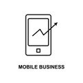 mobile business icon. Element of technologies icon with name for mobile concept and web apps. Thin line mobile business icon can b Royalty Free Stock Photo