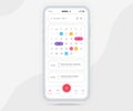 Mobile app calendar planner concept, Activity calendar template UI UX, Smartphone calendar schedule agenda annual planning event