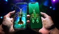 Mobile capturing image and showing information of Lobster on the display