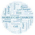 Mobile Car Charger typography word cloud create with the text only. Royalty Free Stock Photo