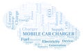 Mobile Car Charger typography word cloud create with the text only. Royalty Free Stock Photo
