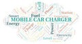 Mobile Car Charger typography word cloud create with the text only. Royalty Free Stock Photo