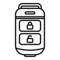 Mobile car key icon outline vector. Remote button