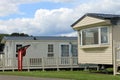 Mobile caravans or trailers in modern holiday park