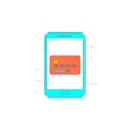 Mobile card pay icon or illustration in outline style Royalty Free Stock Photo