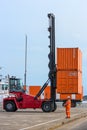 Mobile cargo container shipping port