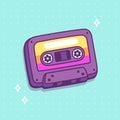 Cartoon retro cassette tape