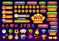 Mobile casino interface. Game slot interface, gambling progressive application digital menu ui icons button header Royalty Free Stock Photo