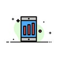 Mobile, Cell, Chart  Business Flat Line Filled Icon Vector Banner Template Royalty Free Stock Photo