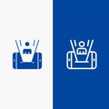 Mobile, Cell, Man, Technology Line and Glyph Solid icon Blue banner Line and Glyph Solid icon Blue banner Royalty Free Stock Photo