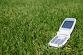 Mobile cell phone on grass outside