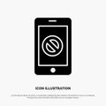 Mobile, Cell, Phone, No, No Mobile solid Glyph Icon vector Royalty Free Stock Photo