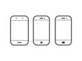 Mobile or cell phone outline vector simple icon