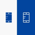 Mobile, Cell, School Line and Glyph Solid icon Blue banner Line and Glyph Solid icon Blue banner Royalty Free Stock Photo