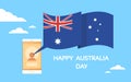 Mobile Cell Smart Phone Hands Australia Day Royalty Free Stock Photo