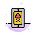 Mobile, Chalk, Weather, Rainy Abstract Flat Color Icon Template